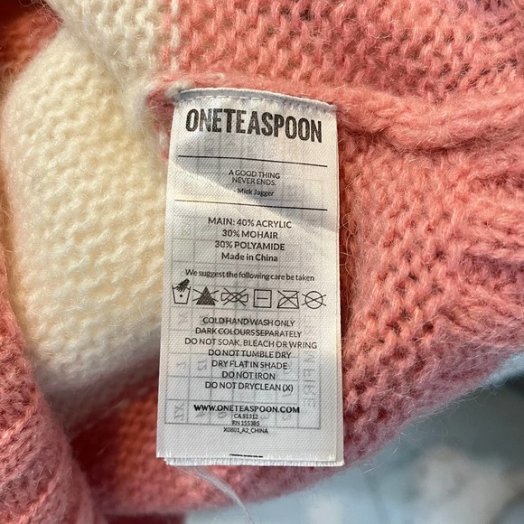 One Teaspoon Heather Stripe Oversize Sweater Women Size S/M - Picture 10 of 13